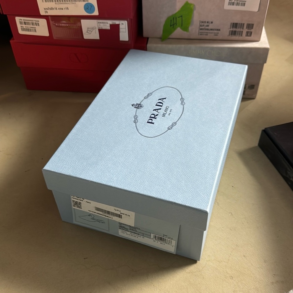AUTHENTIC PRADA SHOE BOX BLUE SIZE 37.5